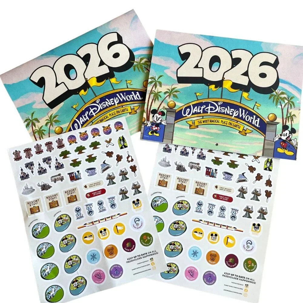 NEW Set of‎ 2 2026 Disney DisneyWorld Annual Passholder Exclusive Calendar